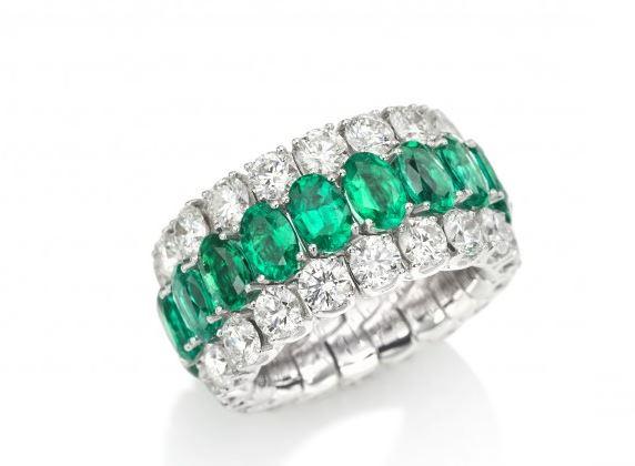 Xpandable Collection Full Eternity Oval Emerald Band