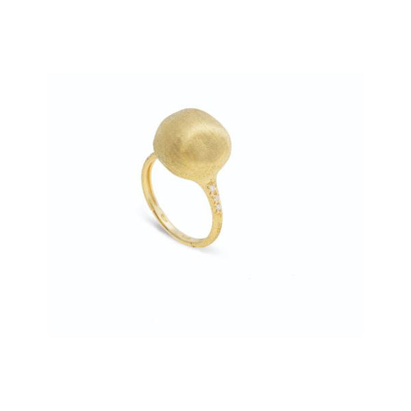 18K Africa Boule Collection Yellow Gold and Diamond Ring