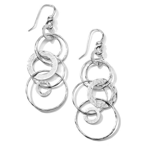 Sterling Silver Classico Hammered Jet Set Earrings