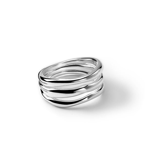 Sterling Silver Classico Triple-Band Squiggle Ring