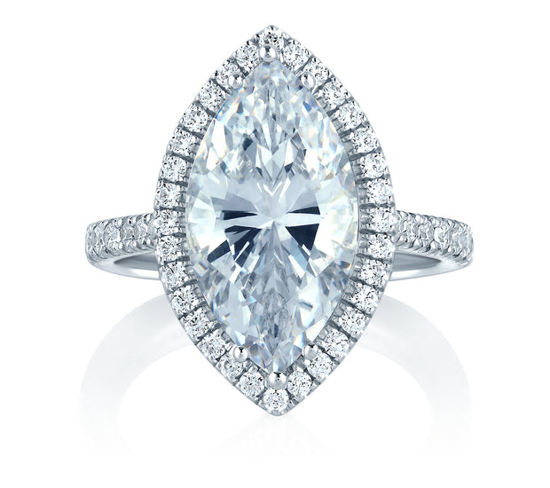 Halo Statement Marquise Engagement Ring