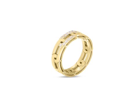 18K YELLOW GOLD NAVARRA DIAMOND ACCENT SLIM RING