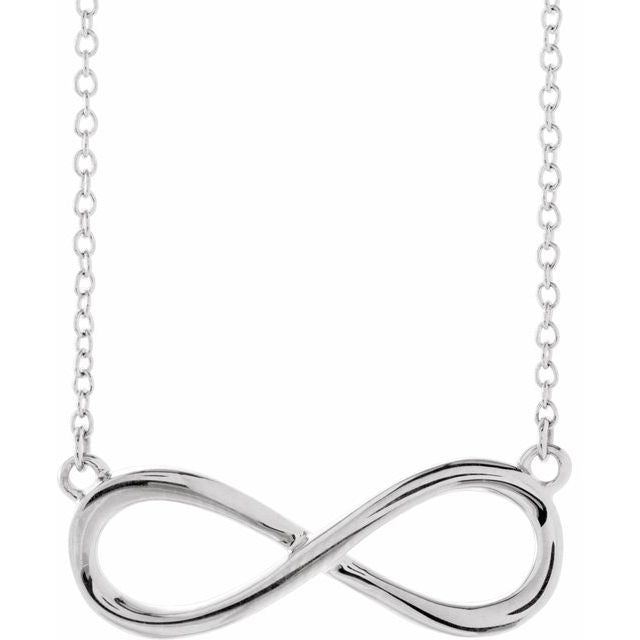 14K White Infinity-Inspired 16-18" Necklace