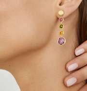 JAIPUR COLOR  18K Yellow Gold Gemstone Drop Earrings