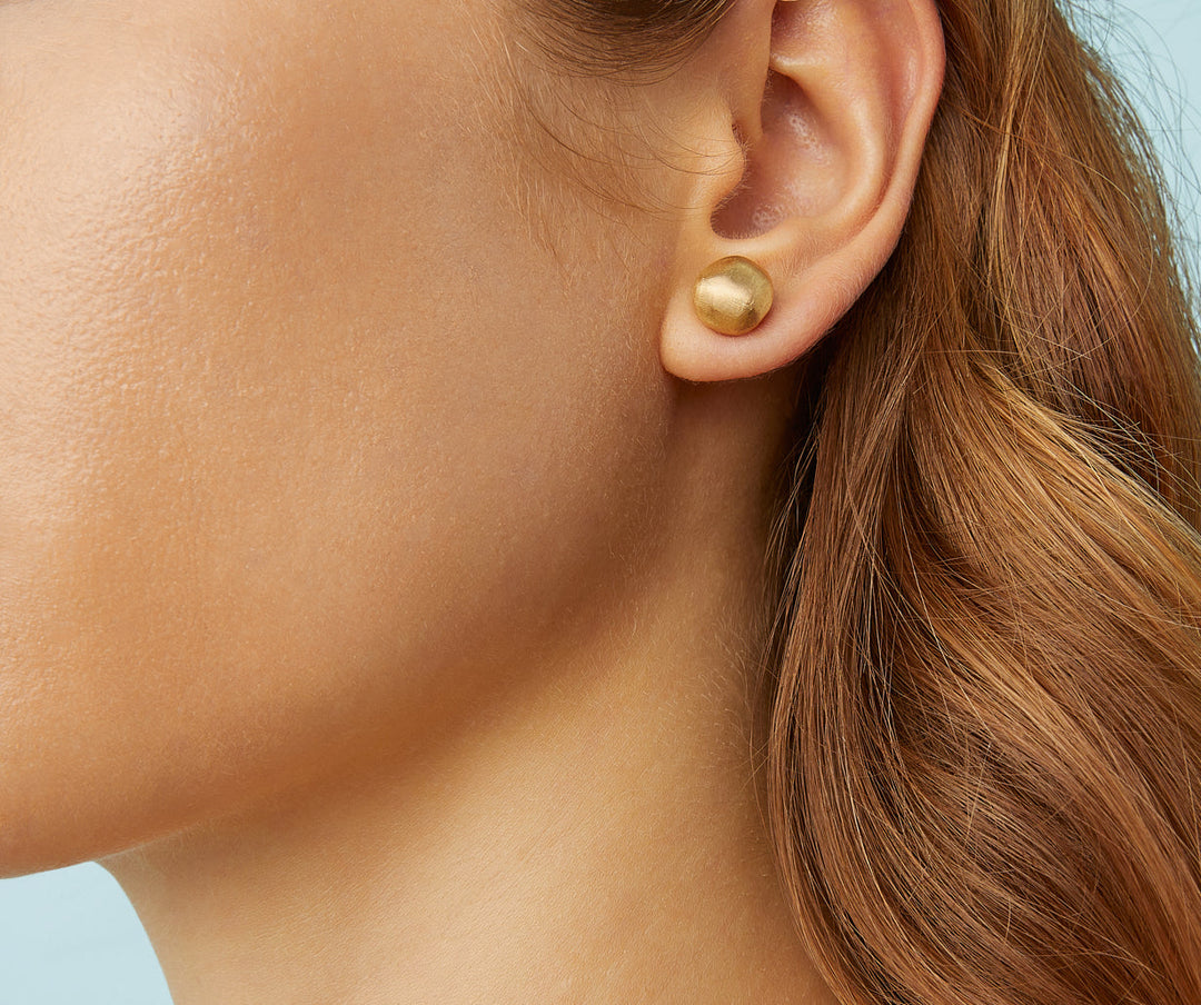 18K Yellow Gold Round Studs, Small