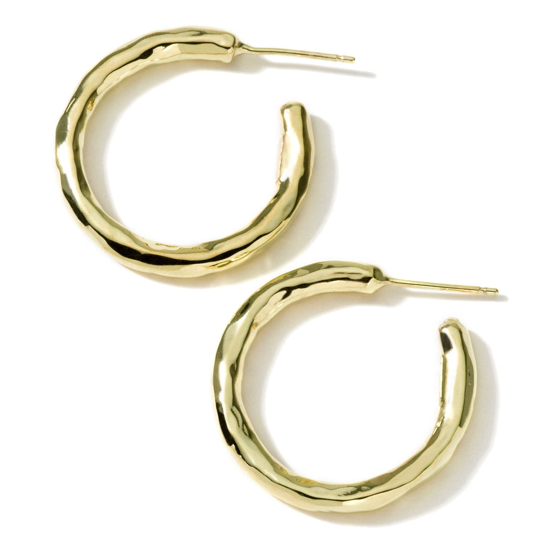 Classico Small Hammered Hoop Earrings 18k gold