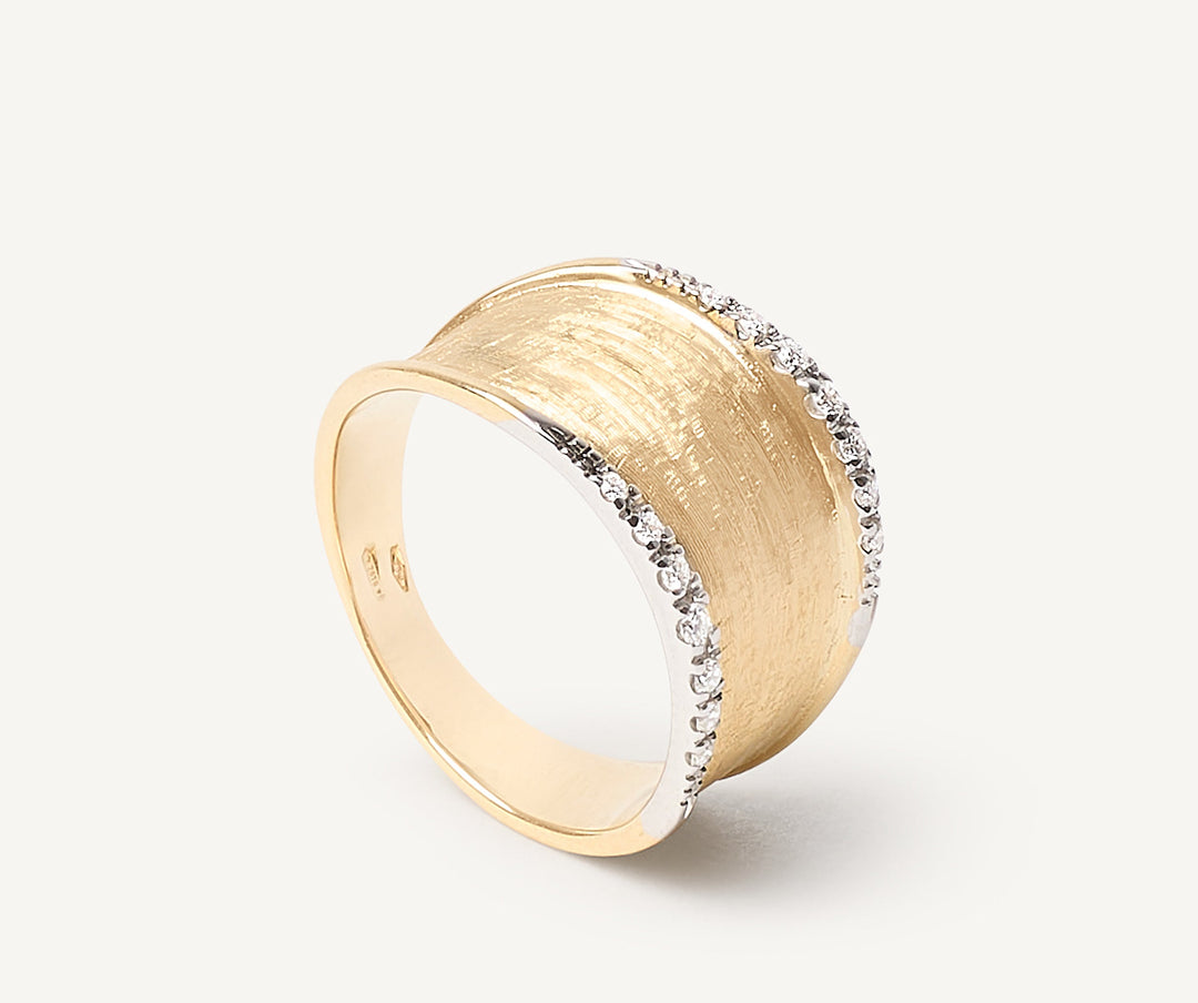 Lunaria  18K Yellow Gold Medium Band with Diamonds