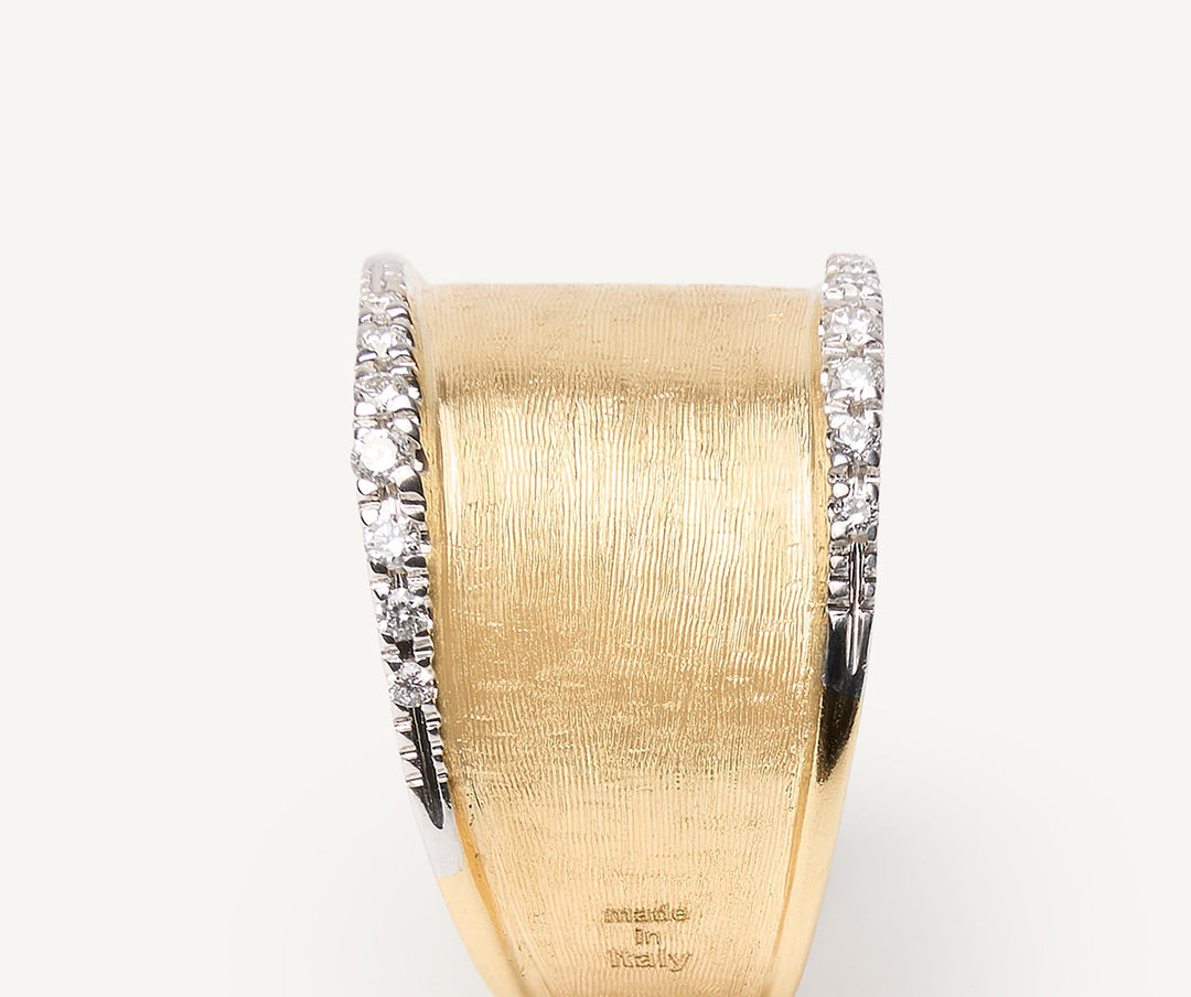 Lunaria  18K Yellow Gold Medium Band with Diamonds