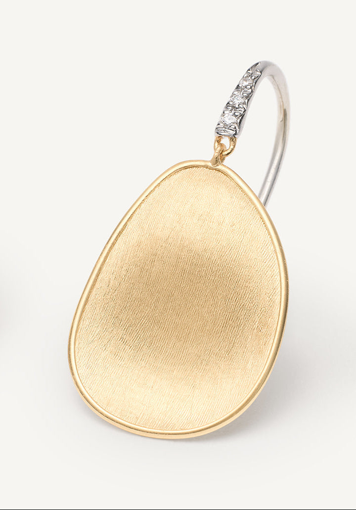 Lunaria  18K Yellow Gold Petal Drop Earrings With Diamonds, Medium