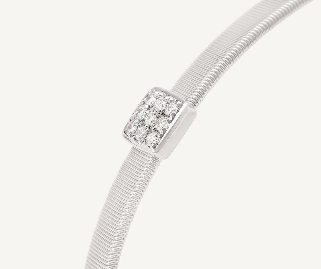 Masai  18K White Gold Medium Stackable Bracelet With Diamonds