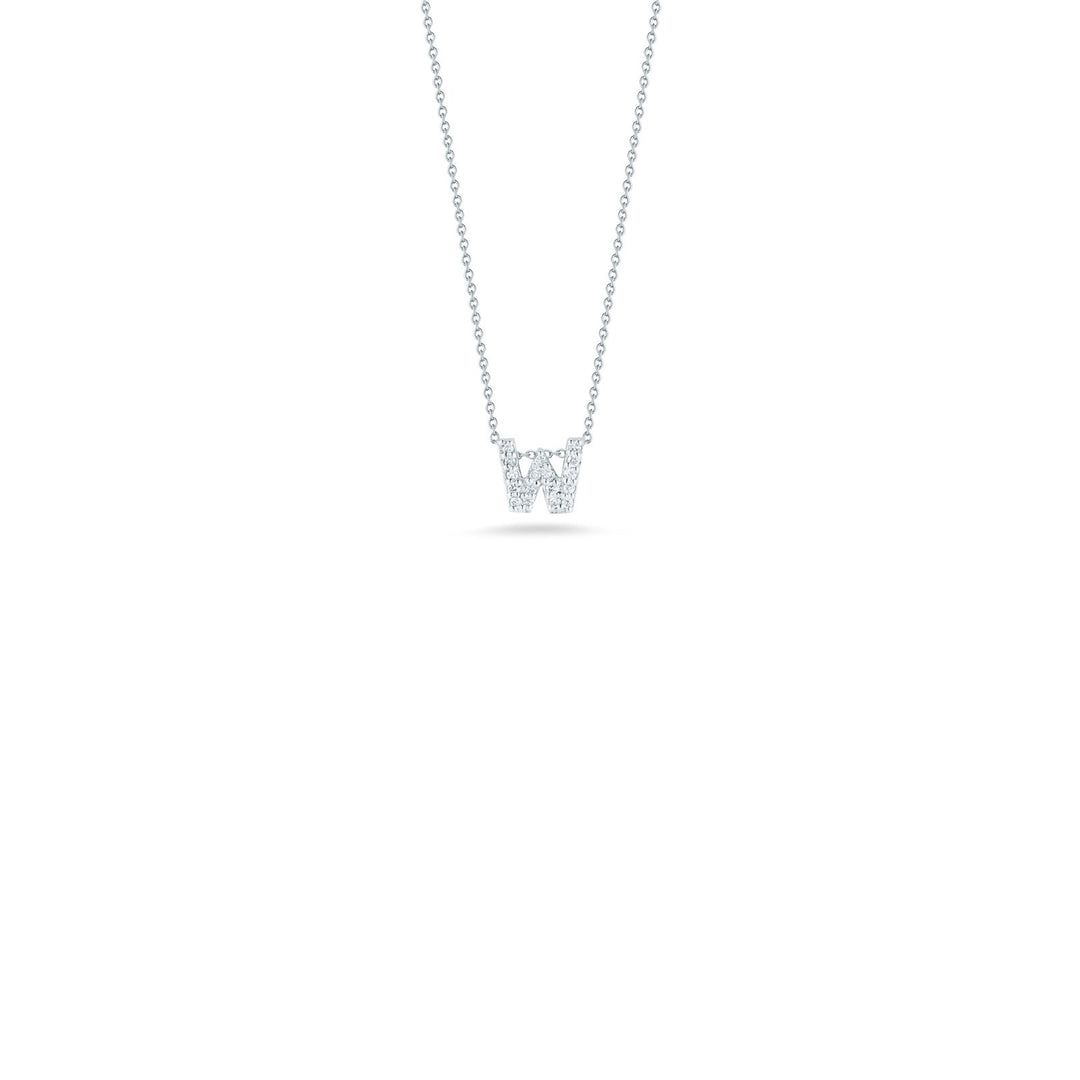 Roberto Coin Tiny Treasures Love Letter Diamond Pendant, 18K White Gold