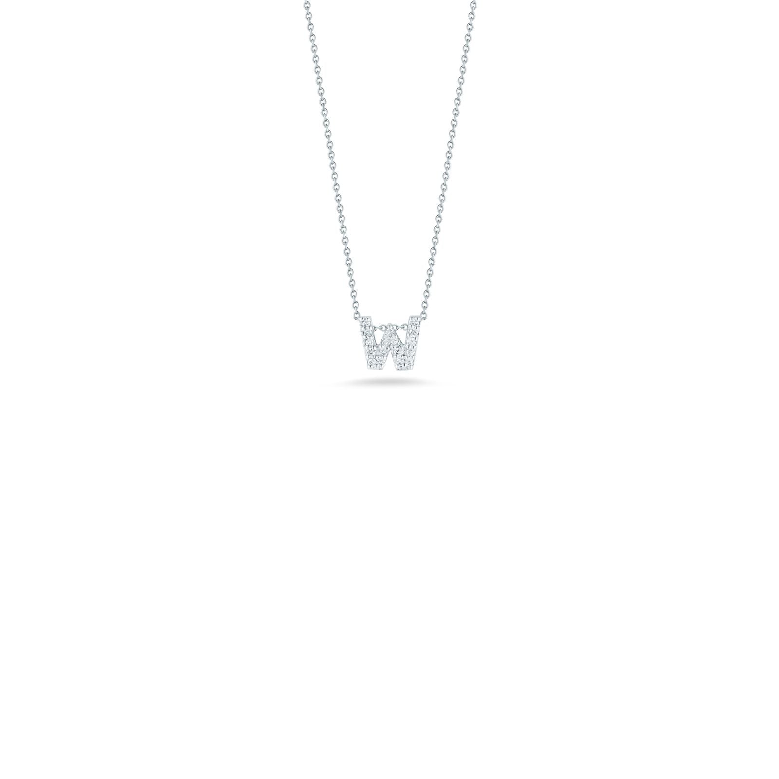 Roberto Coin Tiny Treasures Love Letter Diamond Pendant, 18K White Gold