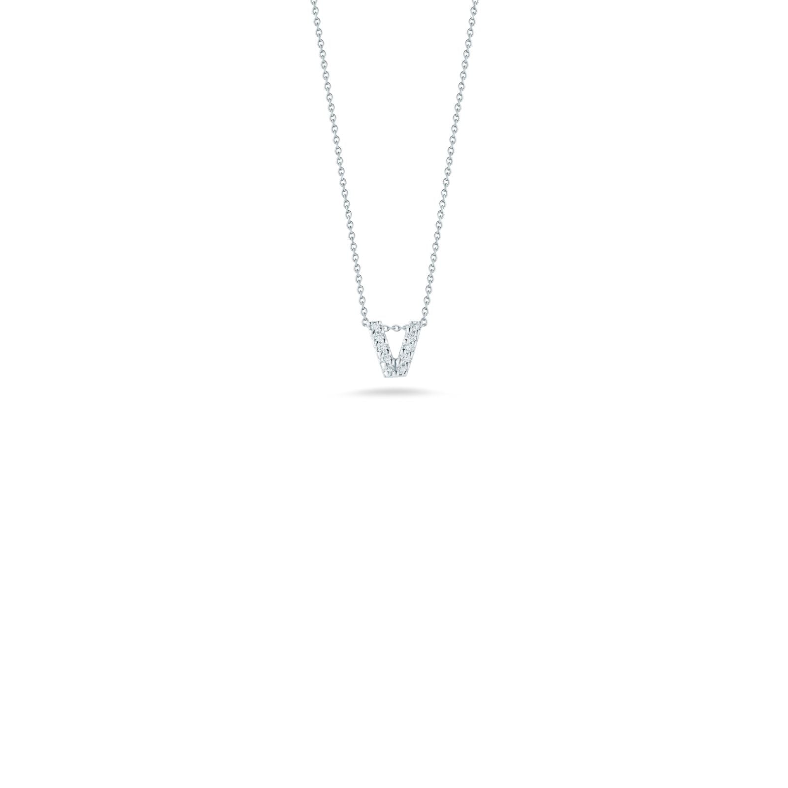 Roberto Coin Tiny Treasures Love Letter Diamond Pendant, 18K White Gold