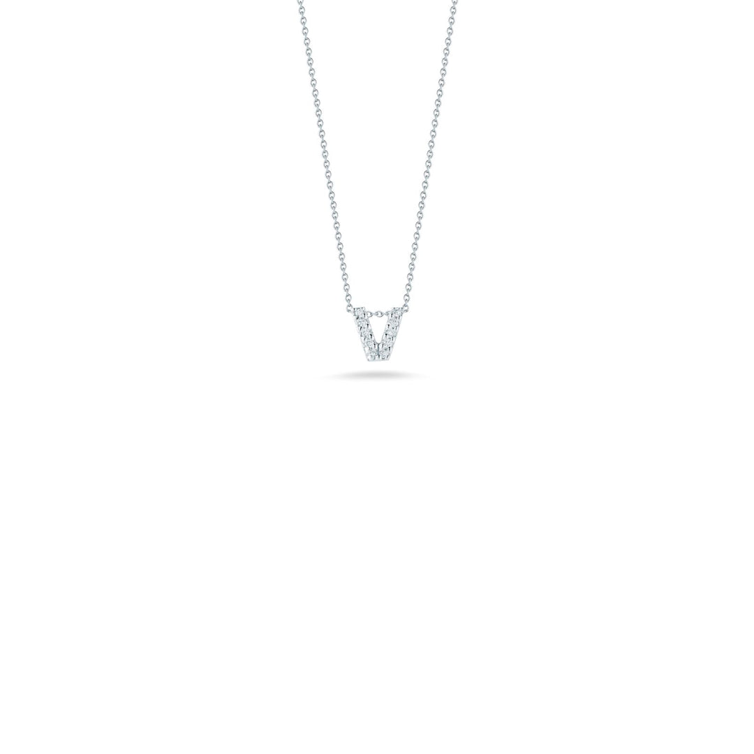 Roberto Coin Tiny Treasures Love Letter Diamond Pendant, 18K White Gold