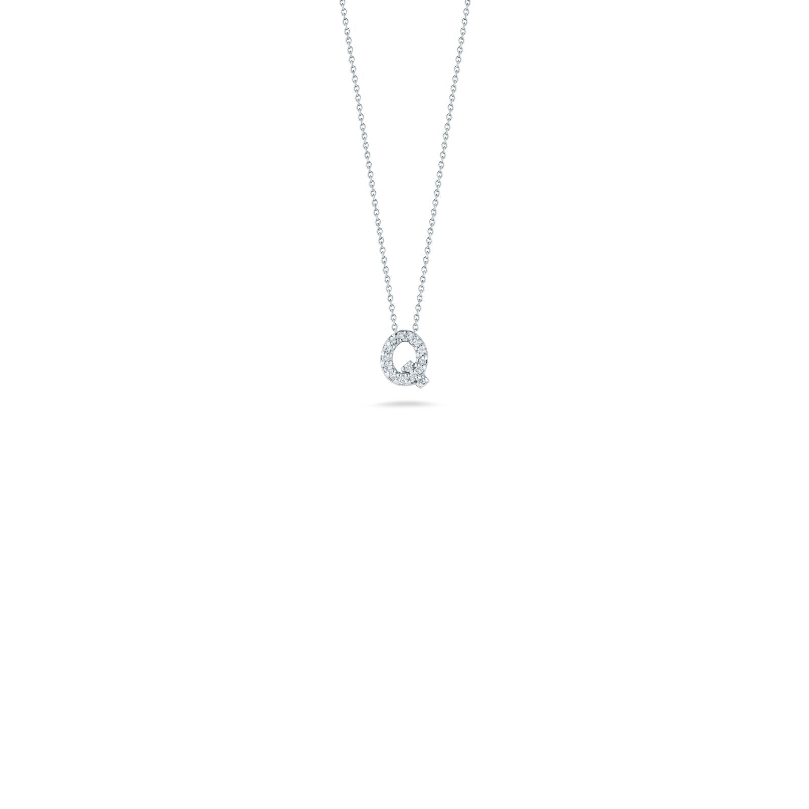 Roberto Coin Tiny Treasures Love Letter Diamond Pendant, 18K White Gold