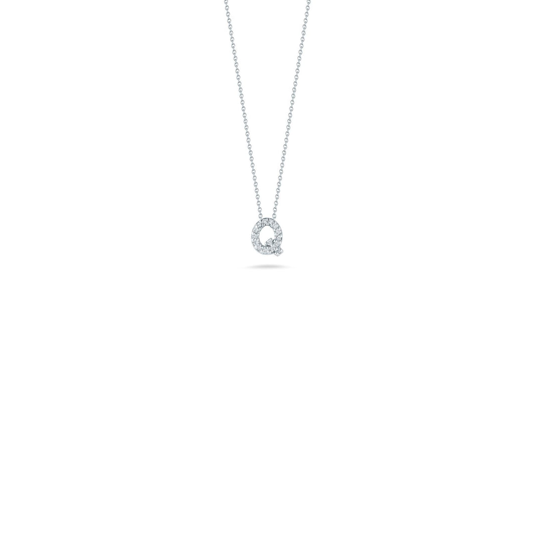 Roberto Coin Tiny Treasures Love Letter Diamond Pendant, 18K White Gold