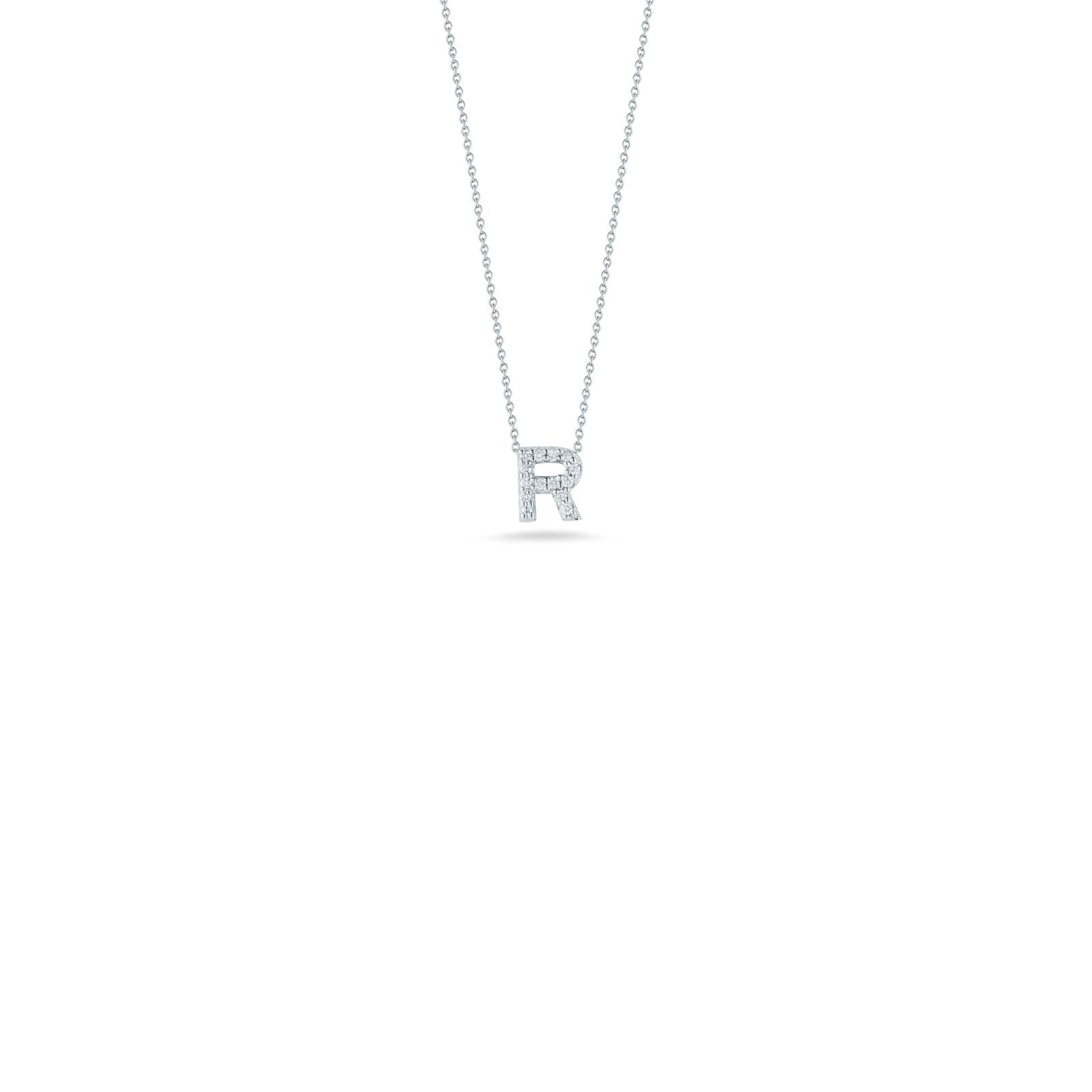 Roberto Coin Tiny Treasures Love Letter Diamond Pendant, 18K White Gold