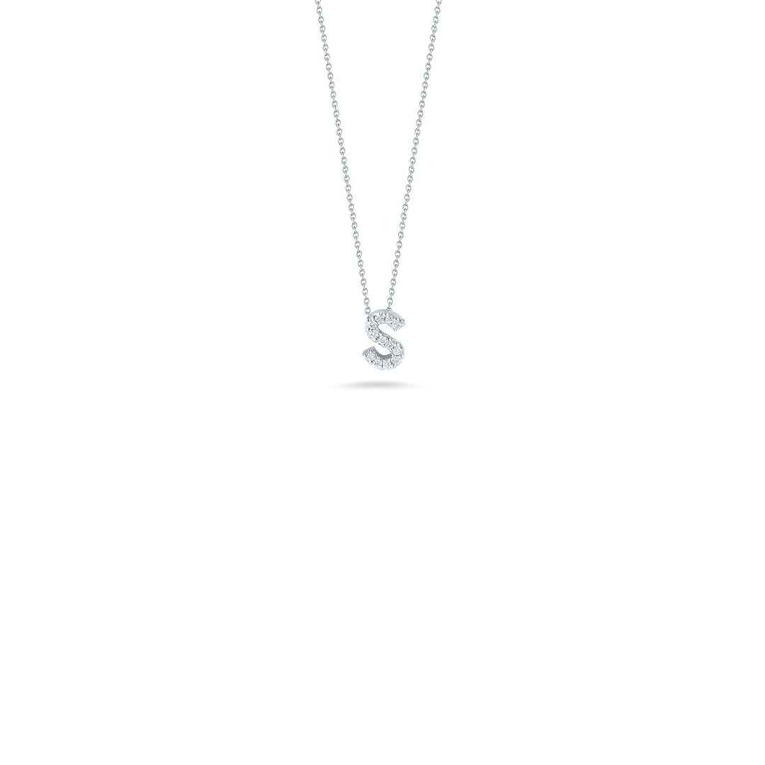 Roberto Coin Tiny Treasures Love Letter Diamond Pendant, 18K White Gold