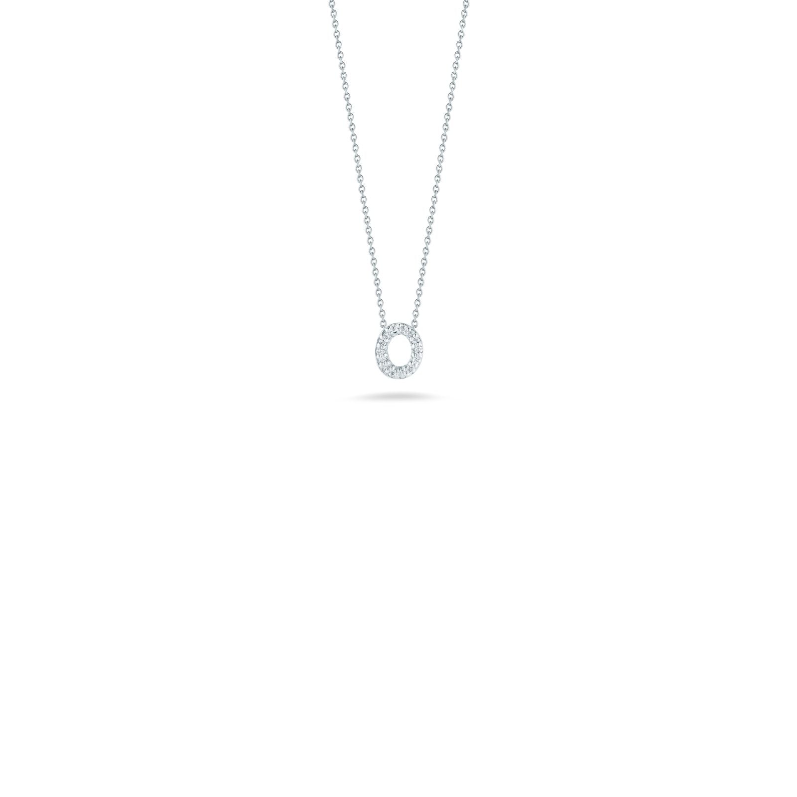 Roberto Coin Tiny Treasures Love Letter Diamond Pendant, 18K White Gold