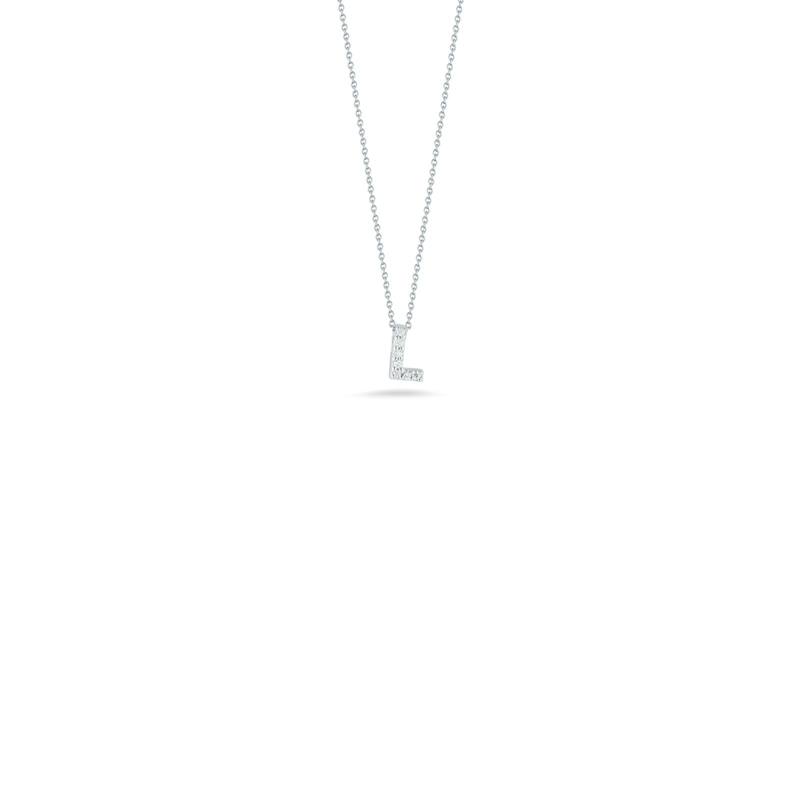 Roberto Coin Tiny Treasures Love Letter Diamond Pendant, 18K White Gold