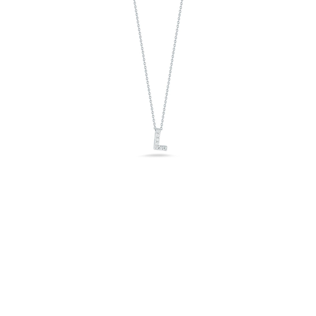 Roberto Coin Tiny Treasures Love Letter Diamond Pendant, 18K White Gold