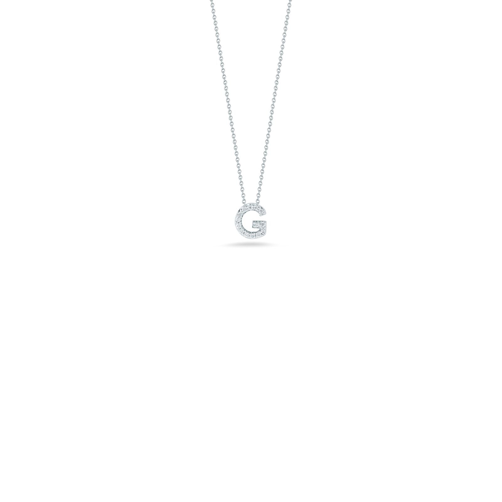 Roberto Coin Tiny Treasures Love Letter Diamond Pendant, 18K White Gold