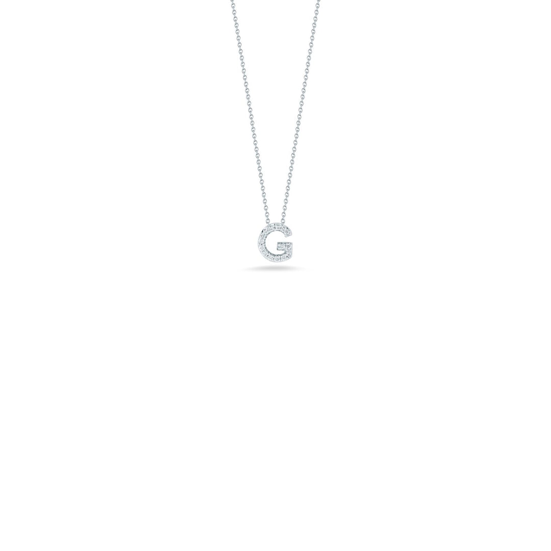 Roberto Coin Tiny Treasures Love Letter Diamond Pendant, 18K White Gold