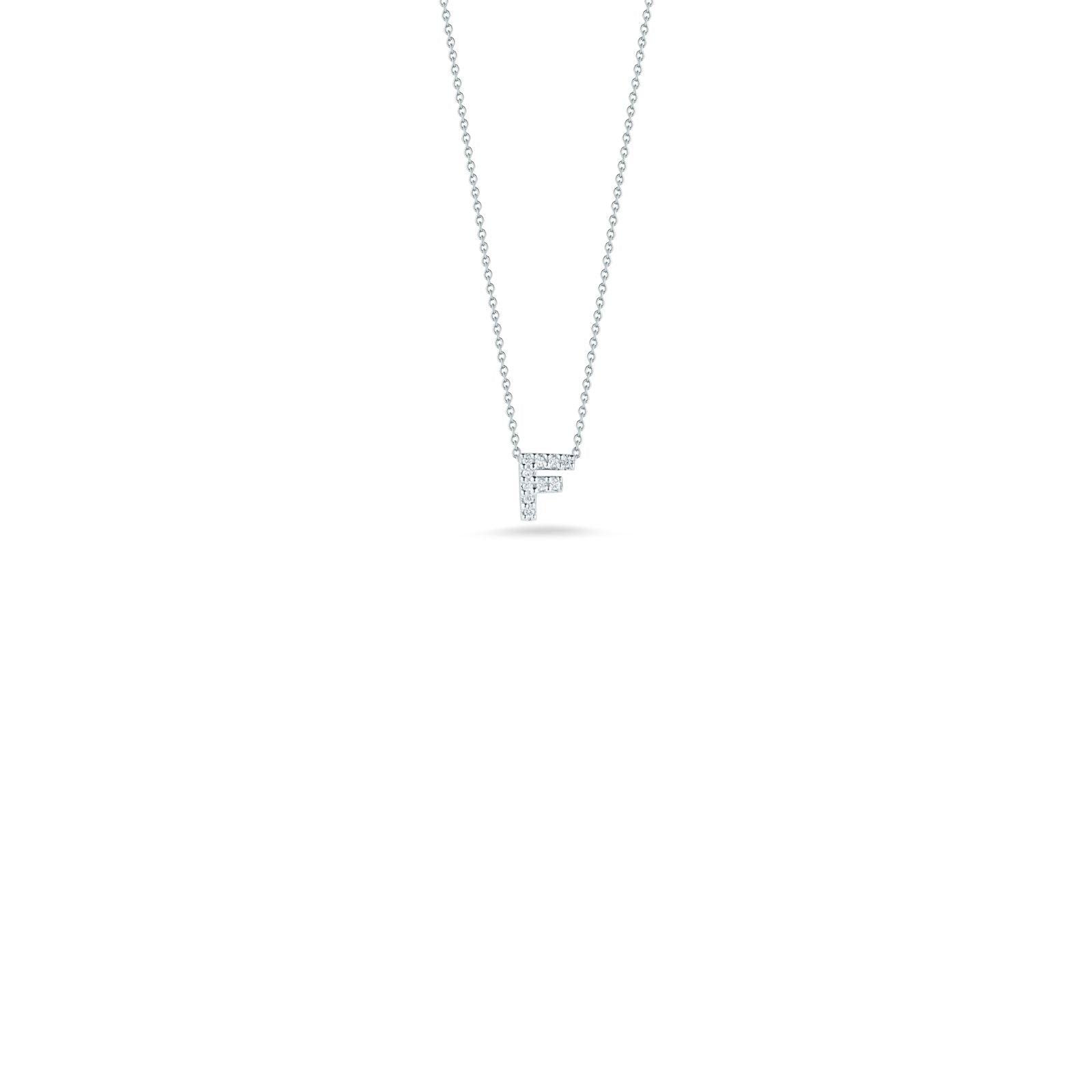 Roberto Coin Tiny Treasures Love Letter Diamond Pendant, 18K White Gold