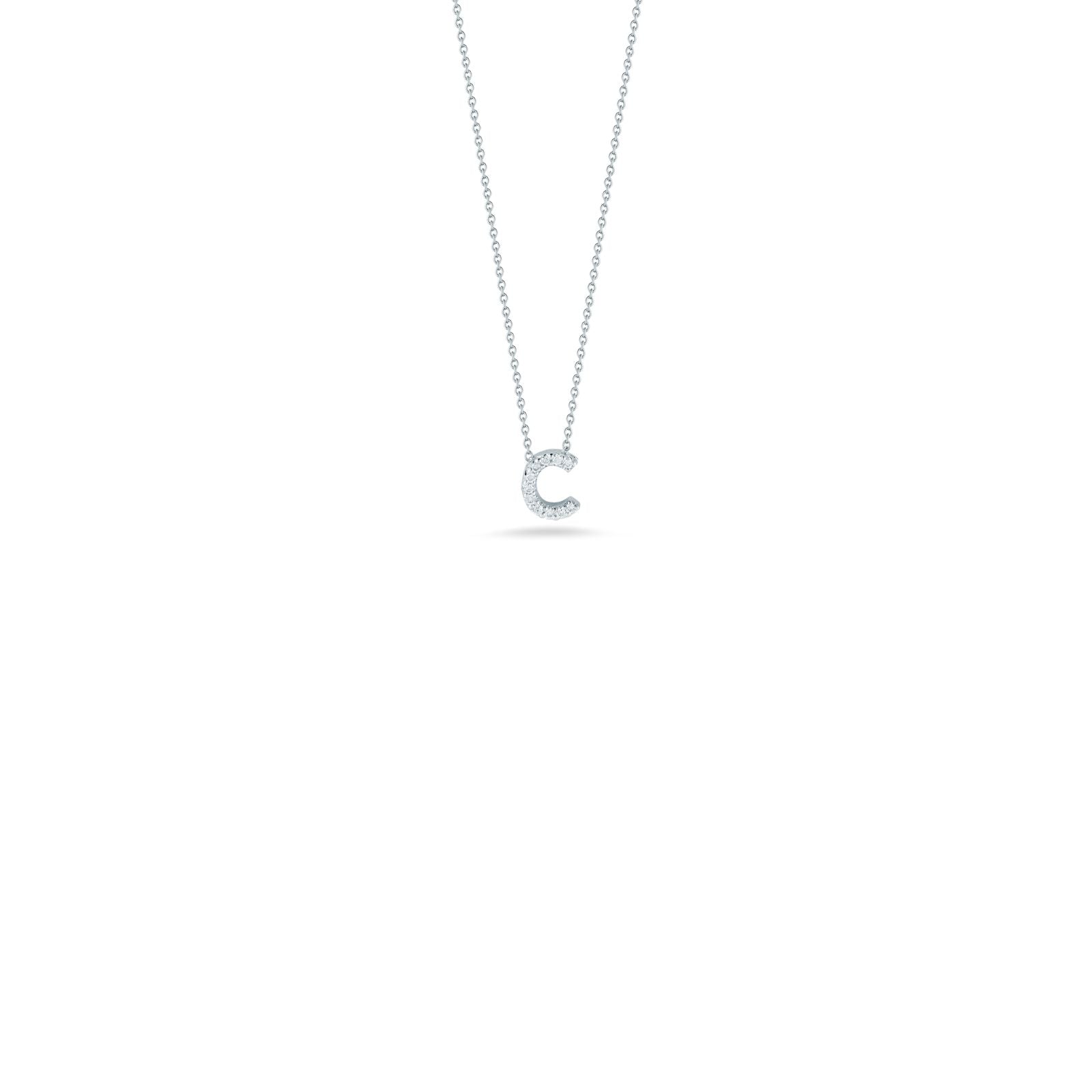 Roberto Coin Tiny Treasures Love Letter Diamond Pendant, 18K White Gold