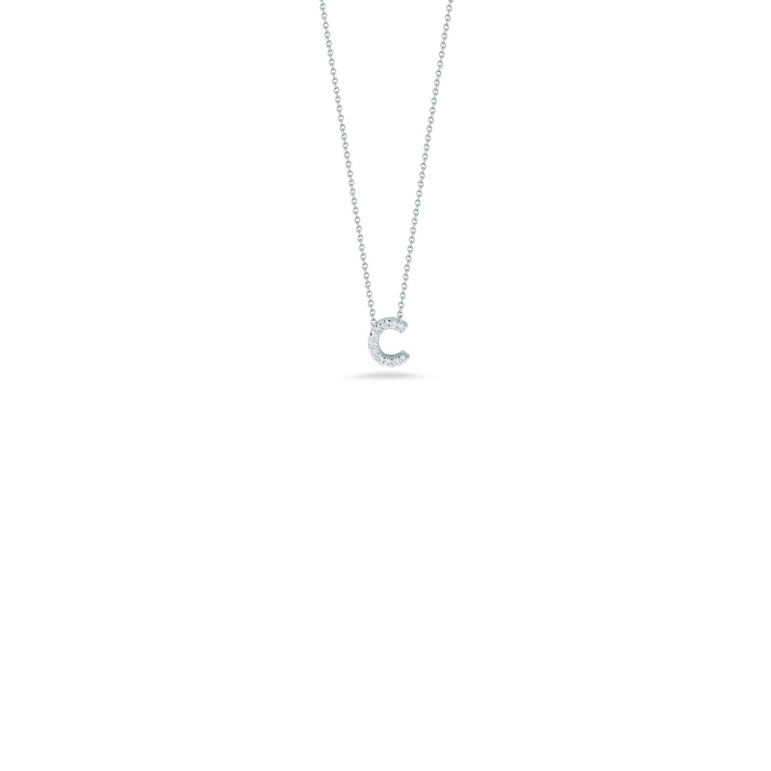 Roberto Coin Tiny Treasures Love Letter Diamond Pendant, 18K White Gold