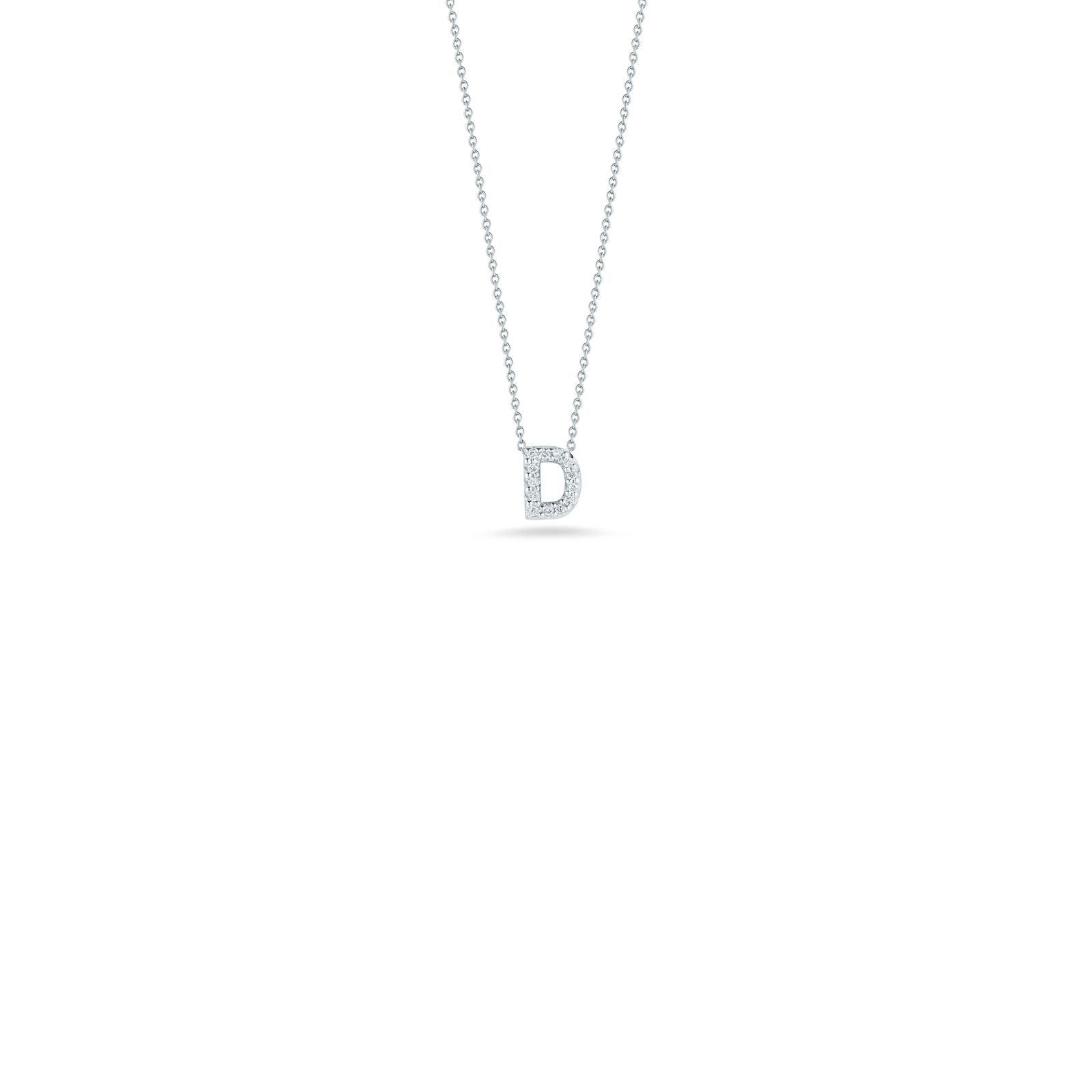 Roberto Coin Tiny Treasures Love Letter Diamond Pendant, 18K White Gold