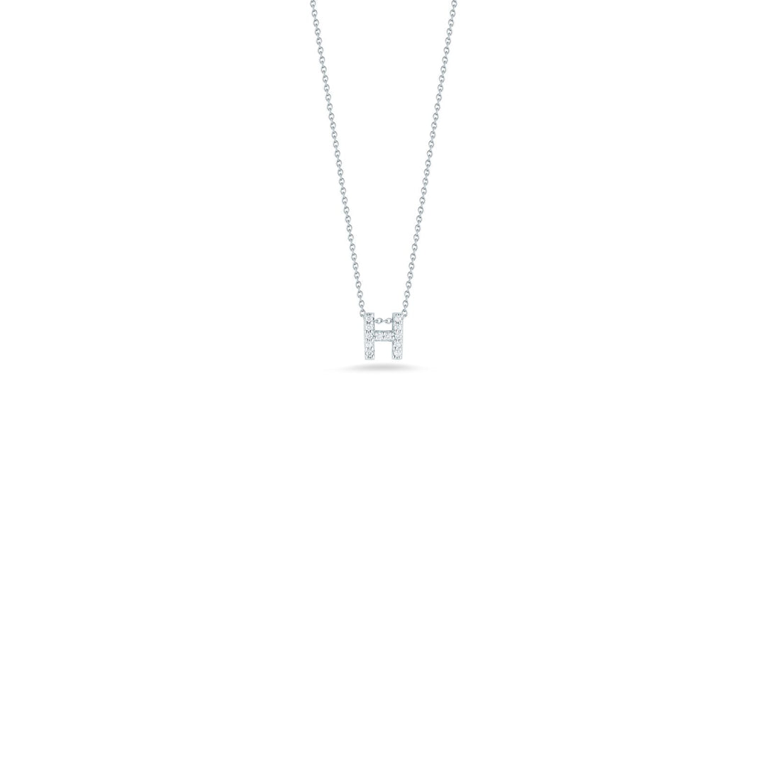 Roberto Coin Tiny Treasures Love Letter Diamond Pendant, 18K White Gold