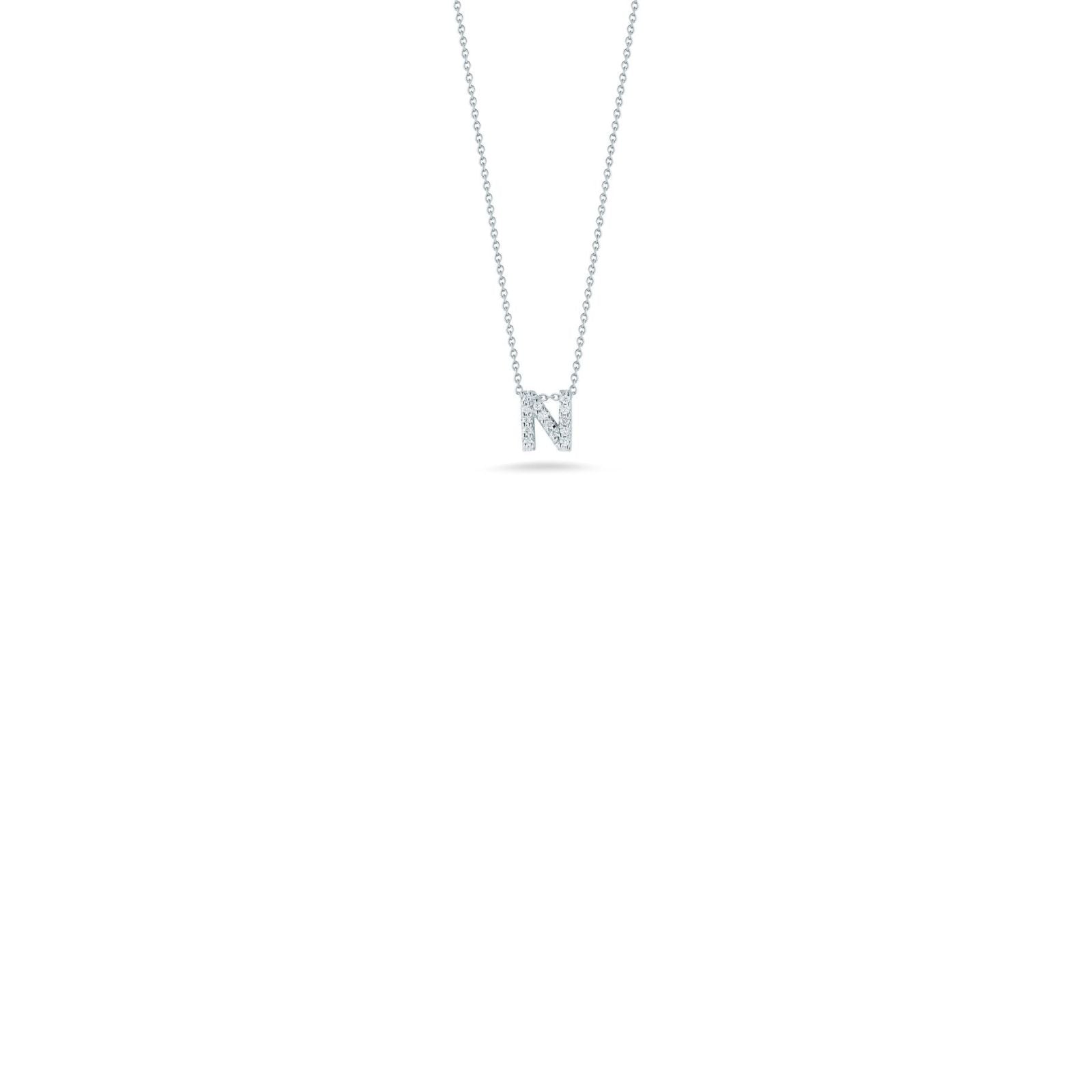 Roberto Coin Tiny Treasures Love Letter Diamond Pendant, 18K White Gold