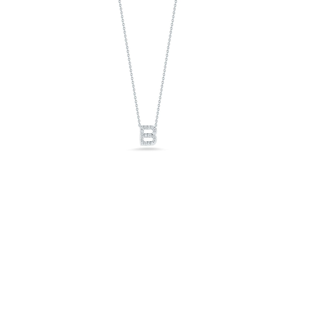 Roberto Coin Tiny Treasures Love Letter Diamond Pendant, 18K White Gold
