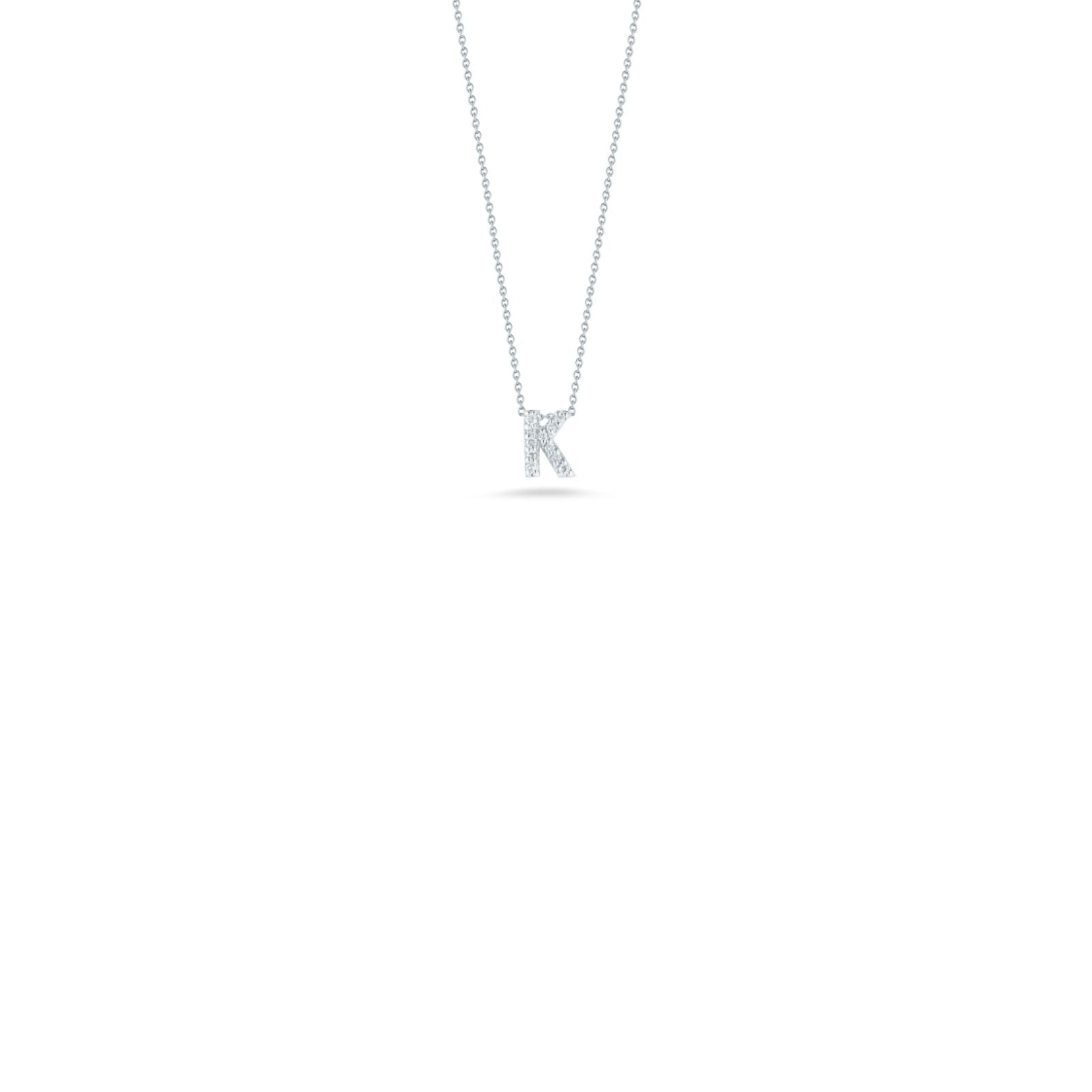 Roberto Coin Tiny Treasures Love Letter Diamond Pendant, 18K White Gold