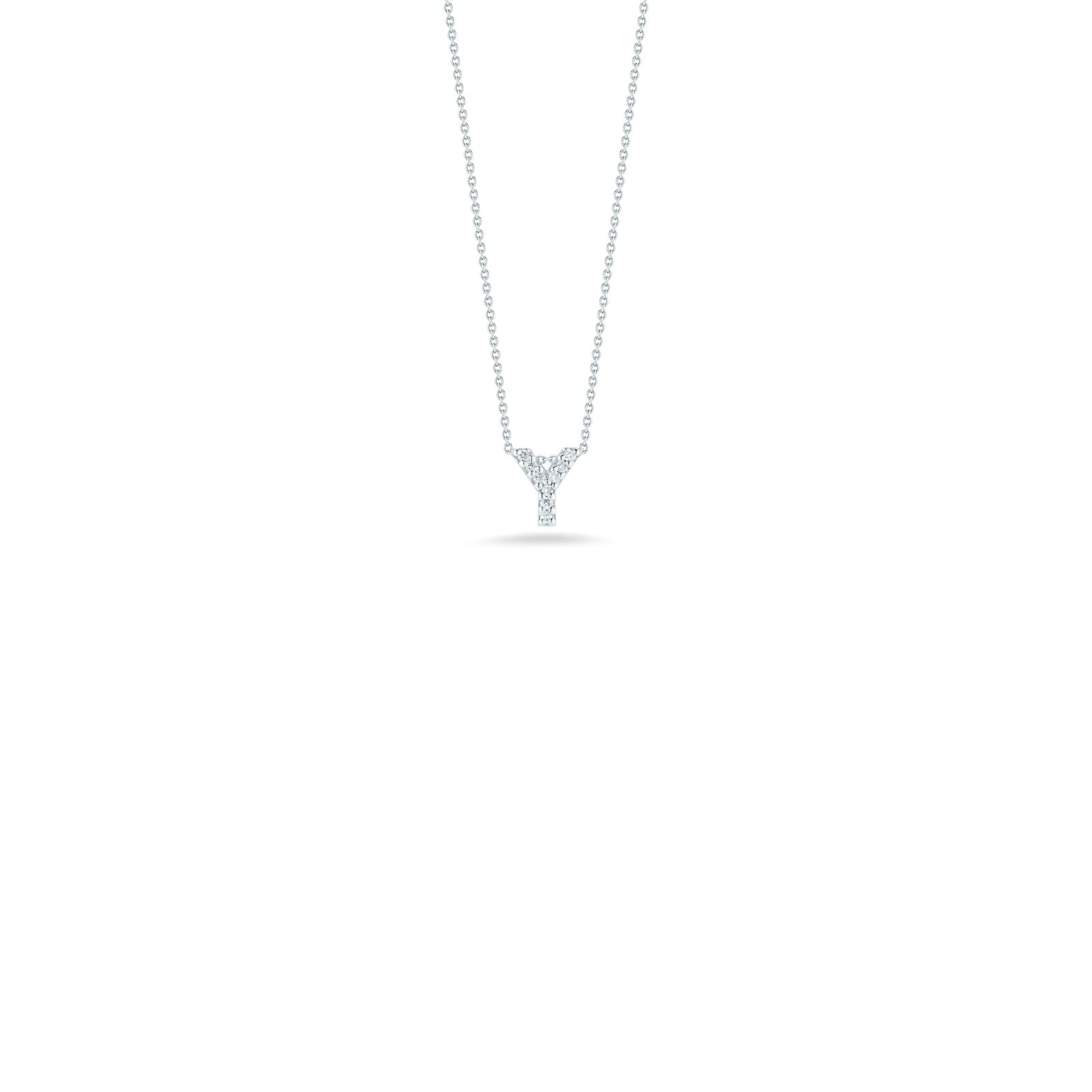 Roberto Coin Tiny Treasures Love Letter Diamond Pendant, 18K White Gold