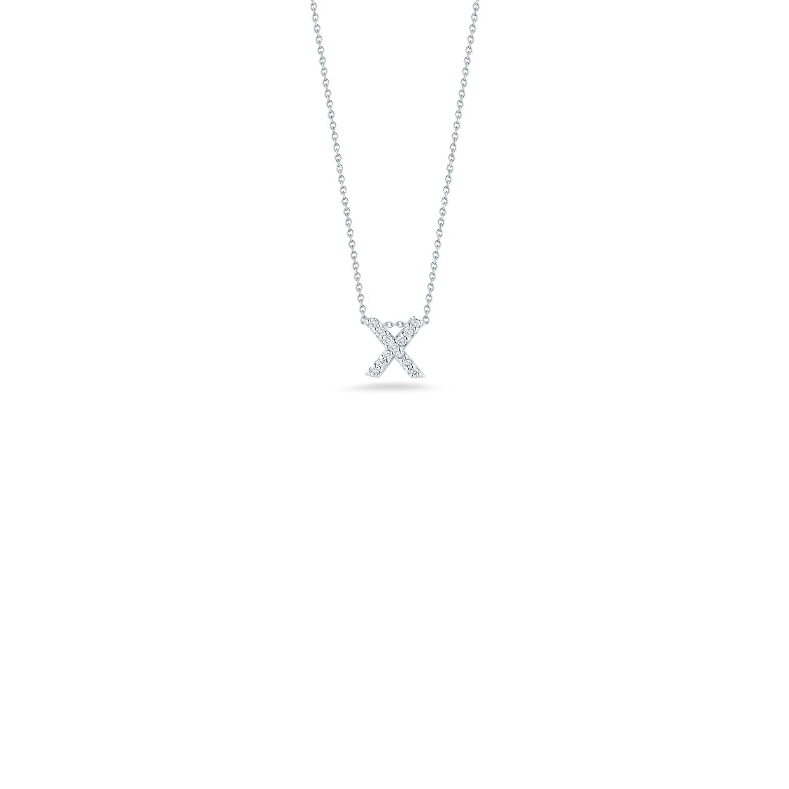 Roberto Coin Tiny Treasures Love Letter Diamond Pendant, 18K White Gold