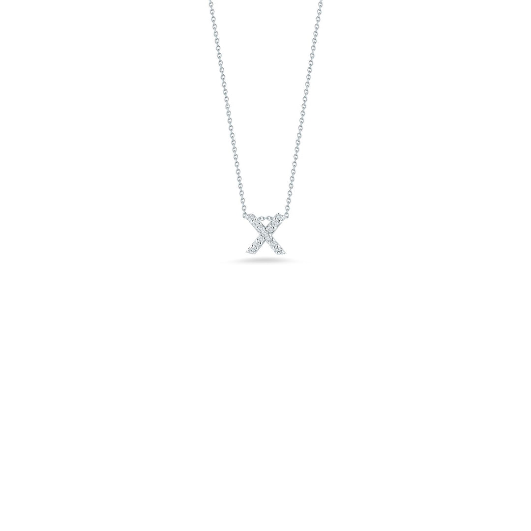 Roberto Coin Tiny Treasures Love Letter Diamond Pendant, 18K White Gold