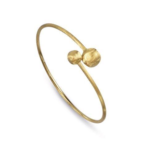 18K Africa Collection Yellow Gold Small Bead Kissing Bangle