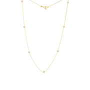18K Gold Necklace with 7 Diamond Stations