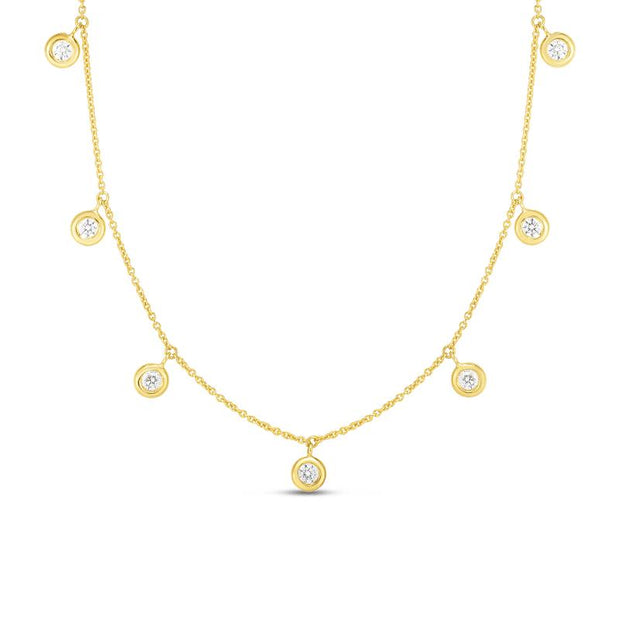 18K Gold 7 Drop Diamond Necklace
