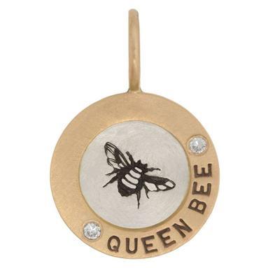 Queen Bee Round Charm