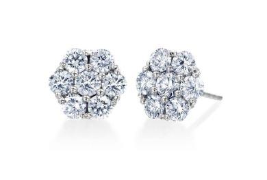 Floral Diamond Earrings .50 Total Carat Weight