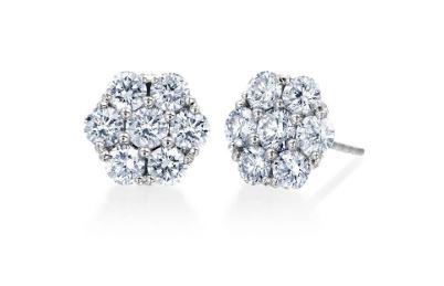 Floral Diamond Earrings 1.0 Total Carat Weight