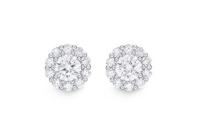 Diamond Blossom Earrings .75 Total Carat Weight