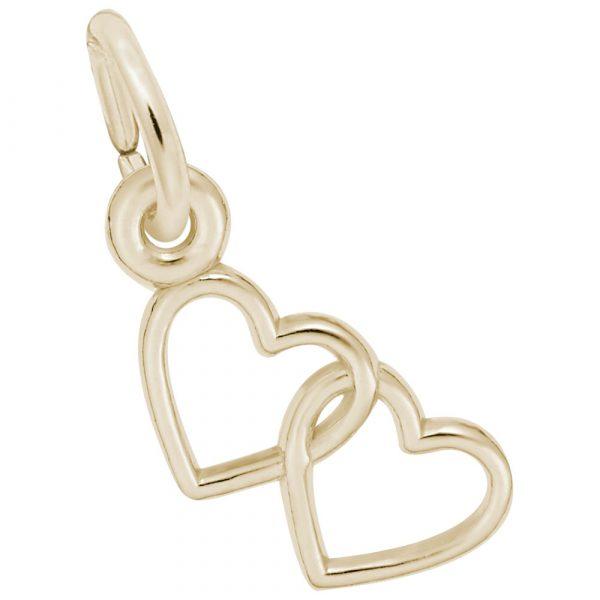 Two Open Hearts Accent Charm
