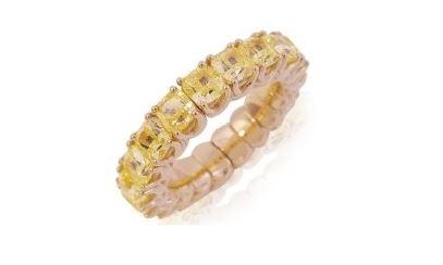 Xpandable Collection Full Eternity Single Row Fancy Yellow Band