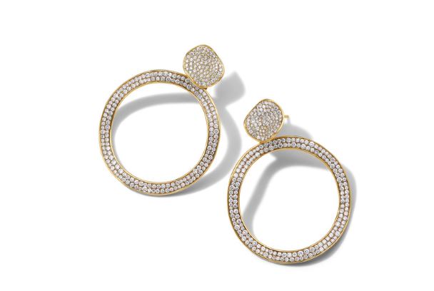 STARDUST  Snowman Earrings in 18K Gold With Diamonds