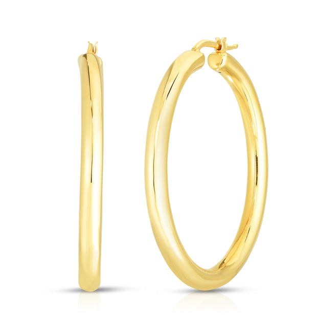 18K YELLOW GOLD 40MM ORO HOOPS