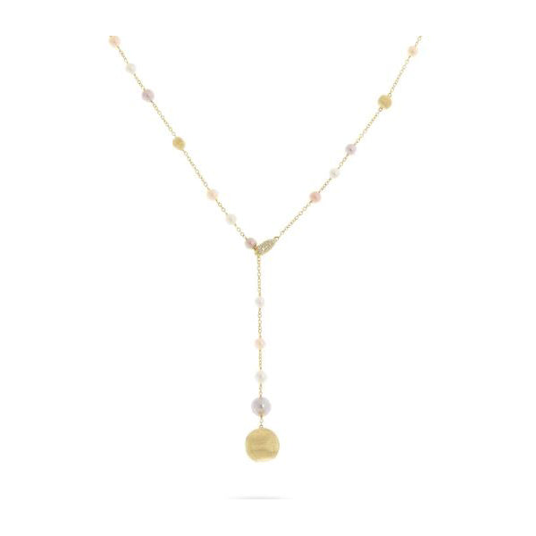 18K Africa Pearl Collection Yellow Gold and Pearl Lariat